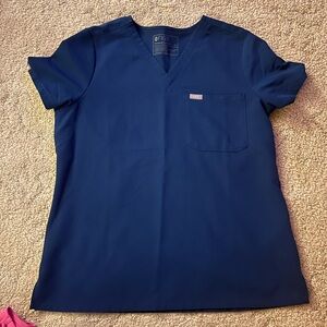 Figs Catarina scrub top deep reef medium